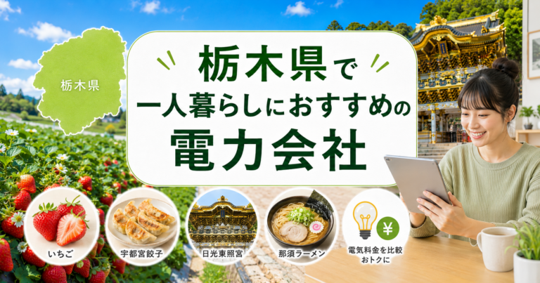【栃木県】1人暮らしにおすすめの電力会社3選｜宇都宮・小山の単身向け