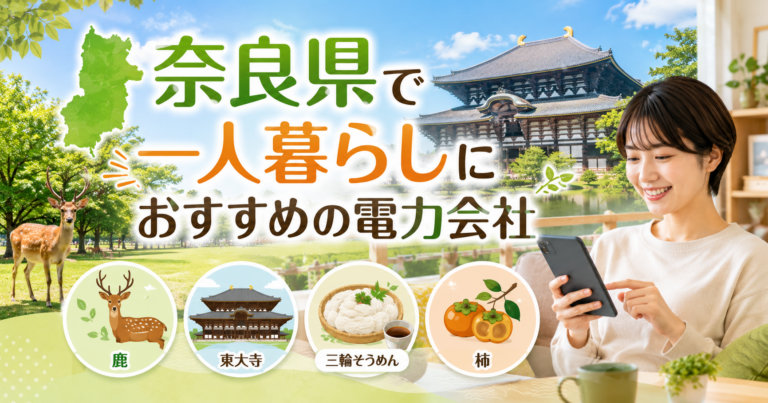 【奈良県】1人暮らしにおすすめの電力会社3選｜奈良市・大和の賃貸向け