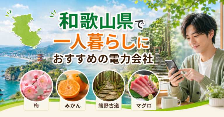 【和歌山県】1人暮らしにおすすめの電力会社3選｜和歌山市・紀南の賃貸向け