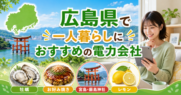 【広島県】1人暮らしにおすすめの電力会社3選｜広島市・福山の賃貸向け