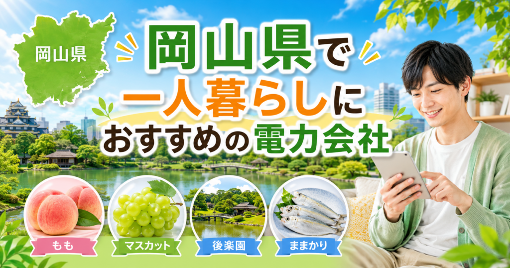 【岡山県】1人暮らしにおすすめの電力会社3選|岡山市・倉敷の賃貸向け