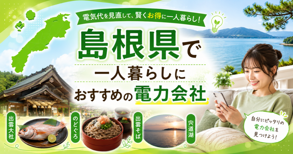 【島根県】1人暮らしにおすすめの電力会社3選｜松江・出雲の賃貸向け