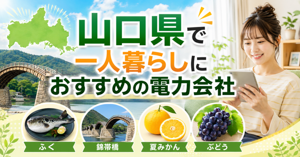 【山口県】1人暮らしにおすすめの電力会社3選|山口市・下関の賃貸向け