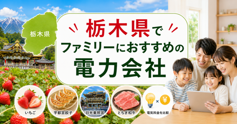 【栃木県】ファミリーにおすすめの電力会社3選｜3〜4人世帯・宇都宮・那須の戸建て向け