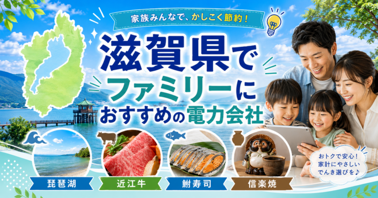【滋賀県】ファミリーにおすすめの電力会社3選｜3〜4人世帯・大津・草津の戸建て向け