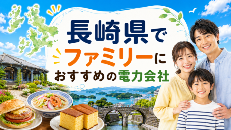 【長崎県】ファミリーにおすすめの電力会社3選｜3〜4人世帯・長崎市・佐世保の戸建て向け
