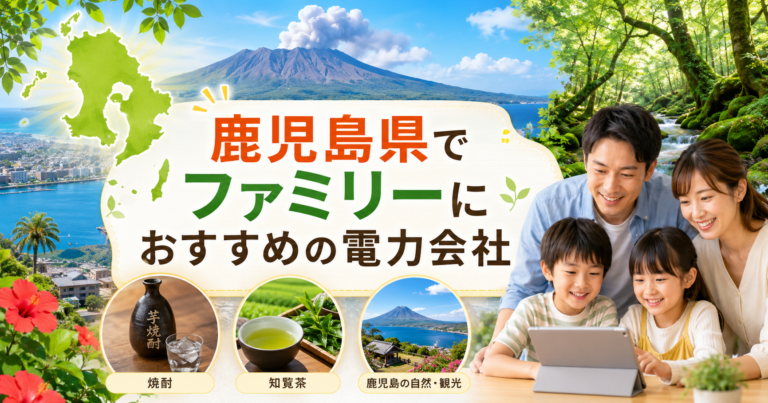 【鹿児島県】ファミリーにおすすめの電力会社3選｜3〜4人世帯・鹿児島市・霧島の戸建て向け