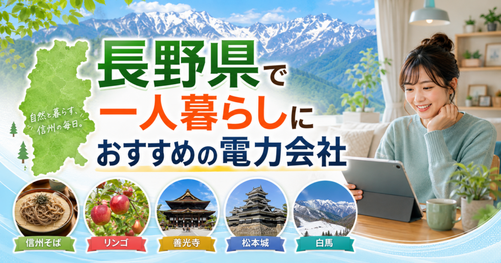 【長野県】1人暮らしにおすすめの電力会社3選｜長野・松本・上田の賃貸向け