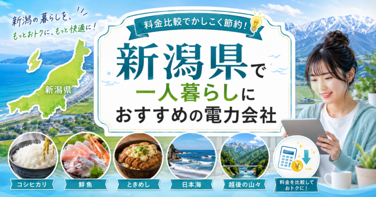 【新潟県】1人暮らしにおすすめの電力会社3選｜新潟・長岡・上越の賃貸向け