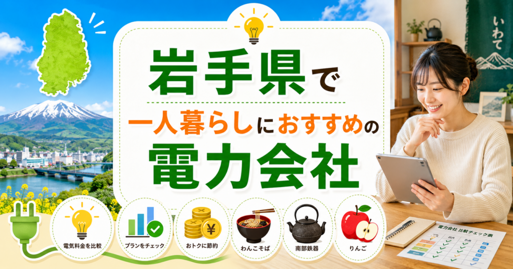 【岩手県】1人暮らしにおすすめの電力会社3選｜盛岡・寒冷地賃貸向け