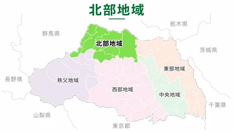 北部地域（熊谷市・深谷市・本庄市など）の地図