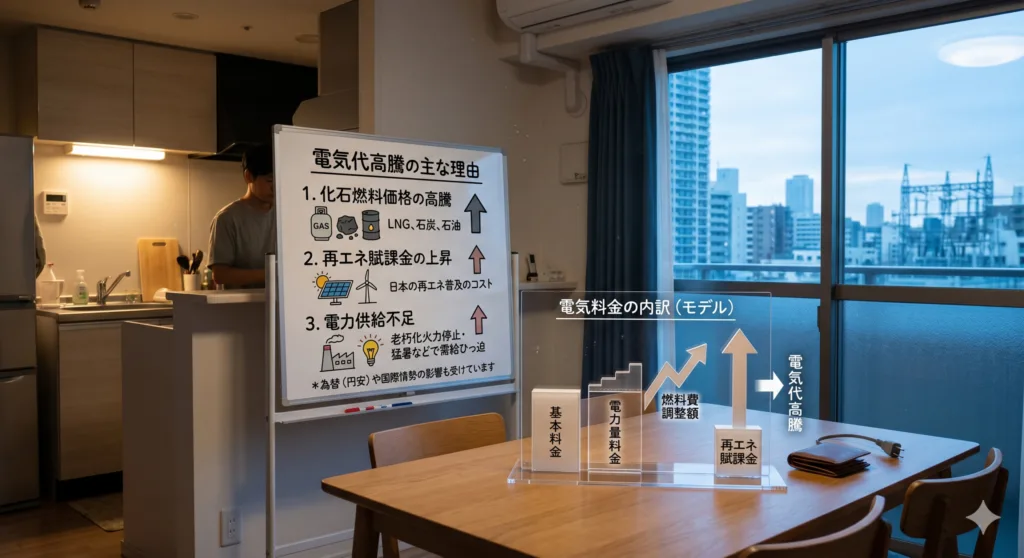 電気代が高騰する原因とは？わかりやすく解説